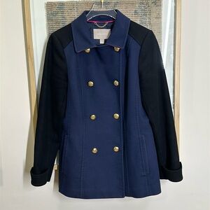 Banana Republic Navy Blue Black Short Naval Peacoat Gold Buttons Small